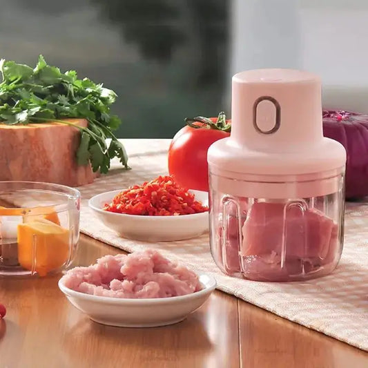 Portable Electric USB Chopper & Food Grinder - Mini Garlic, Meat & Vegetable Cutter