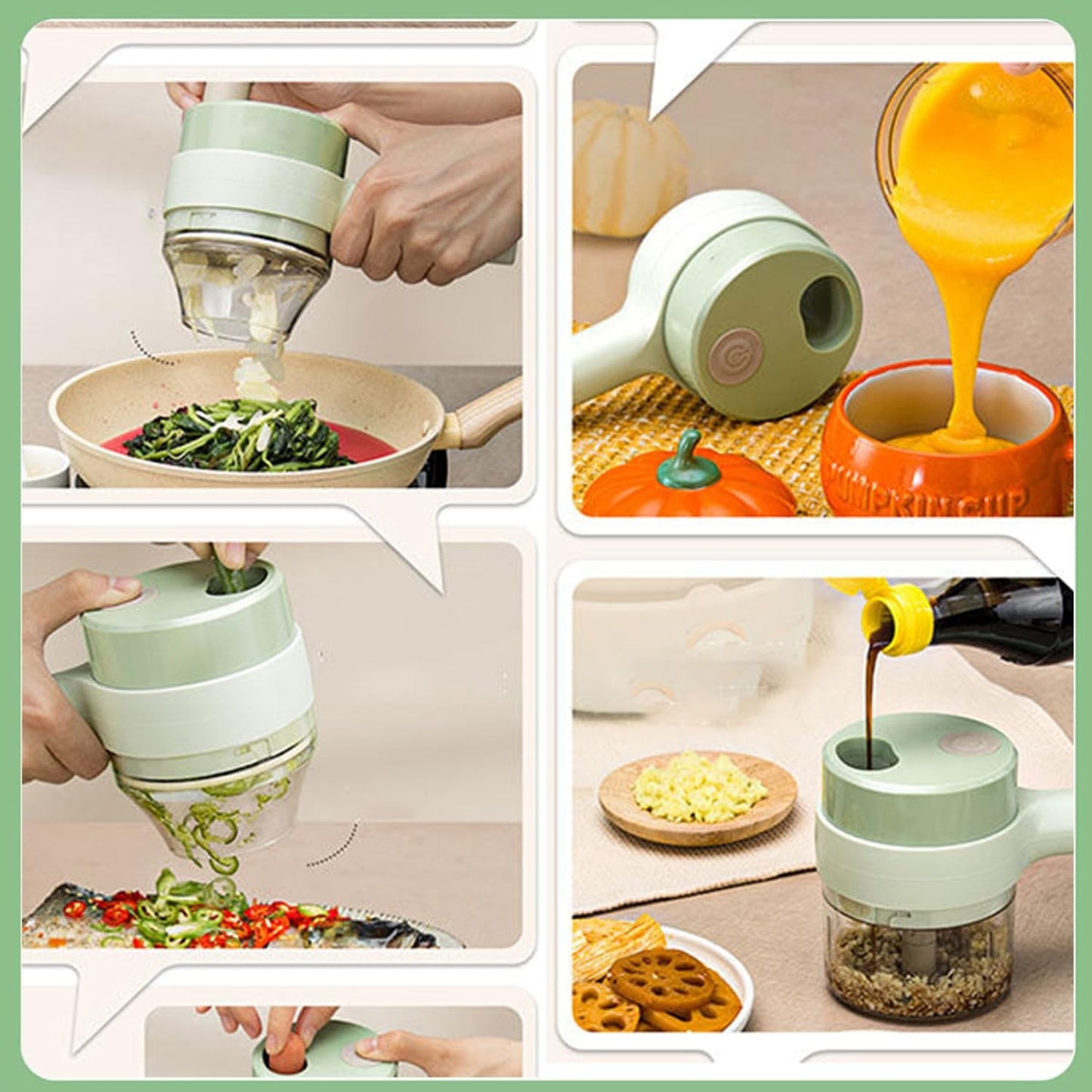 Multifunctional Electric Vegetable Chopper & Slicer – Portable Handheld Food Processor
